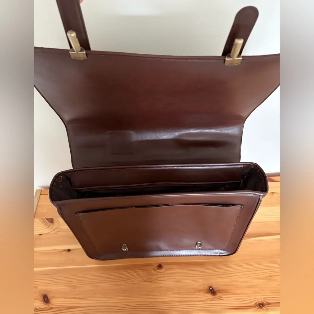 ECOSUSI Bow Briefcase - Brandy Brown - No bow or strap
